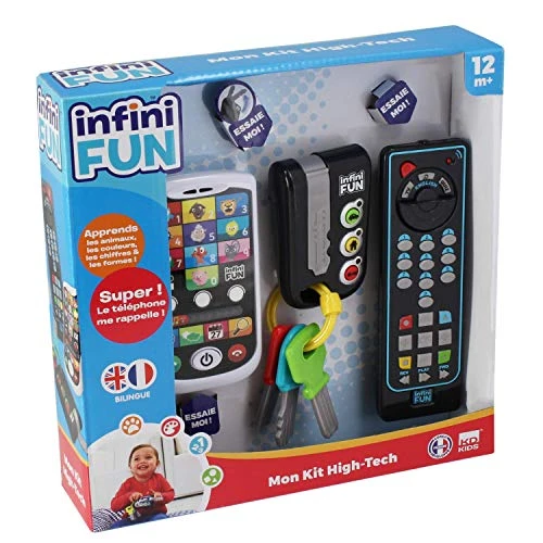 Infini Fun - Mon Kit High Tech - Téléphone, télécommande et clés - Découvrir Les Animaux, Chiffres, Couleurs et Formes - Jeux Educatif pour Enfant - I13900