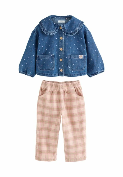 REGULAR FIT CHECK SET - Pantalon classique - mid blue denim