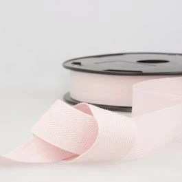Ruban chevrons coton épais 30mm rose pâle