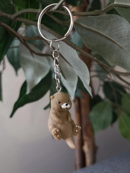 Porte-clé loutre / cadeau bébé loutre kawaii / porte-clés animal mignon / cadeau pour amoureux de la loutre de mer / breloque de sac loutre / breloque porte-clés mignon inspiré de la nature