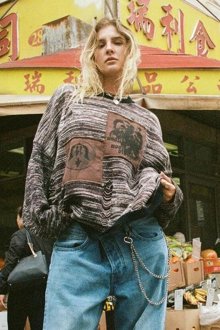 Pull oversize imprimé