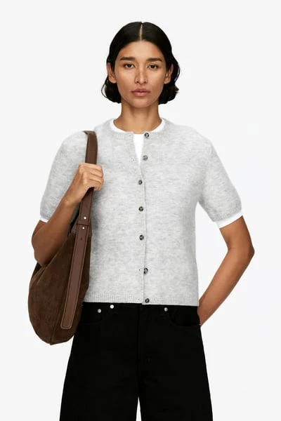 Cardigan en mélange de laine et d'alpaga 