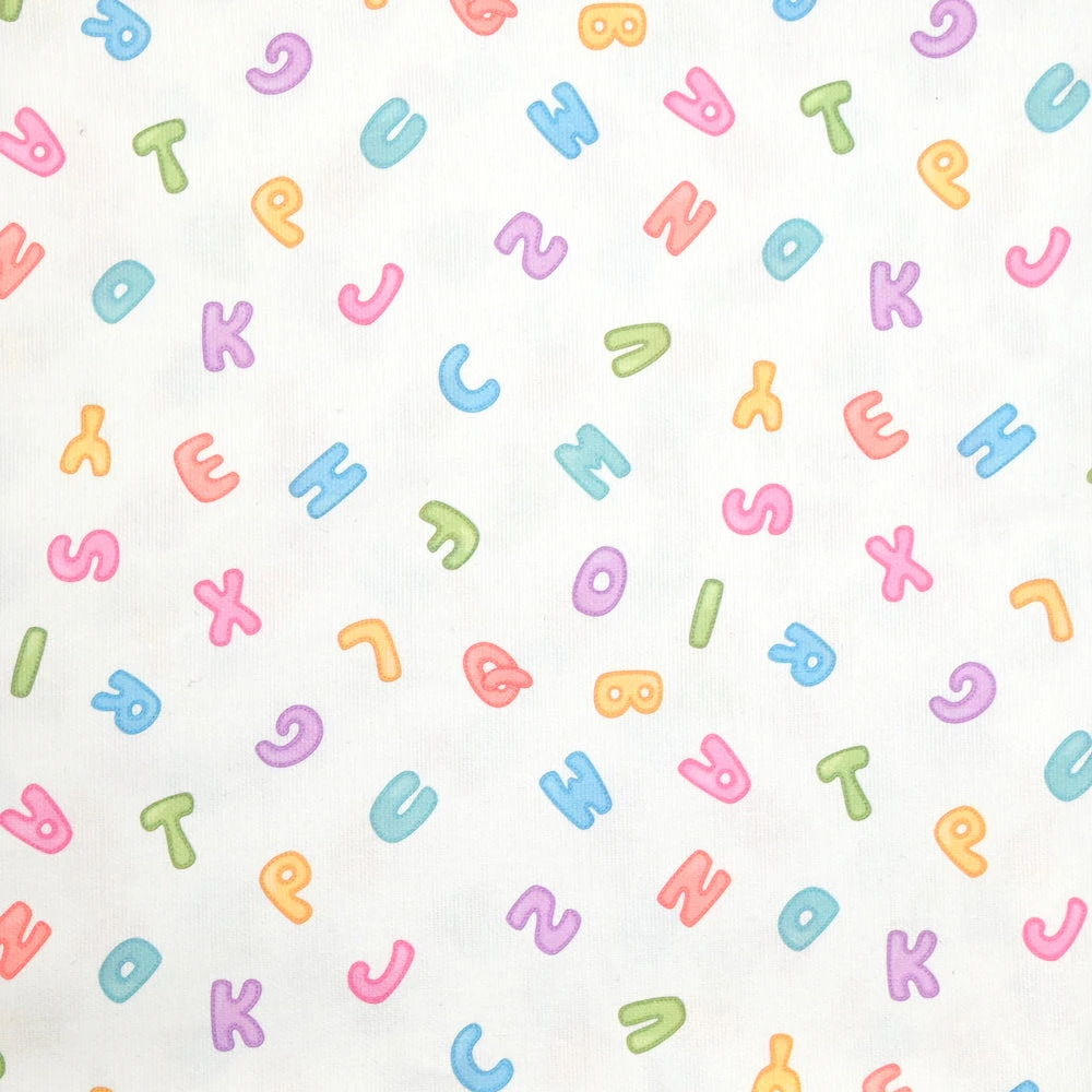 Piqué de coton imprimé alphabet