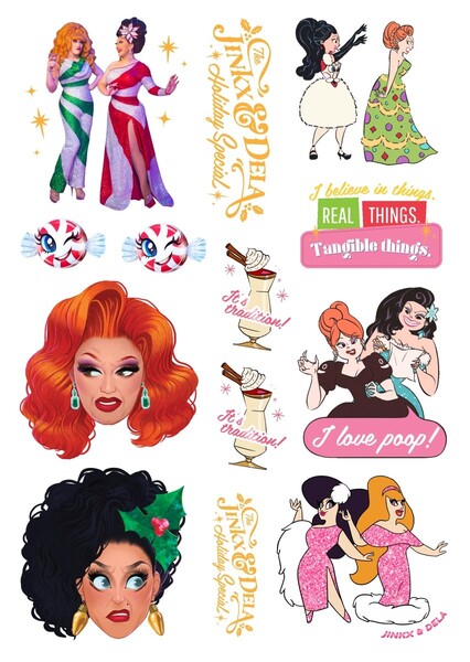 Jinkx x Dela Holiday Sticker Sheet (US Only)