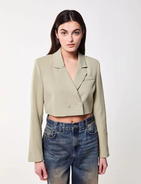 Veste blazer court vert moyen