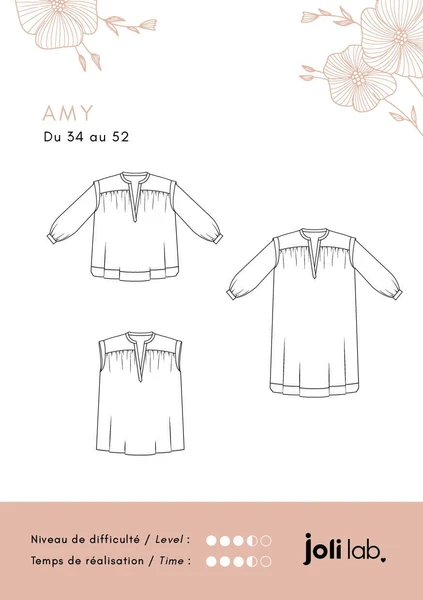 Blouse/Robe Amy - Patron Couture PDF ou Pochette