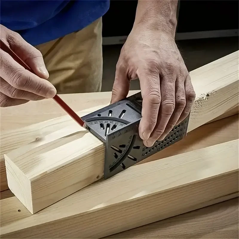 Multifonctionnel Localiser Charpentier Angle Règle Trois Dimensionnel Oblique Coupe Mesure Règle Arrêt Type Fixe Jauge Outil