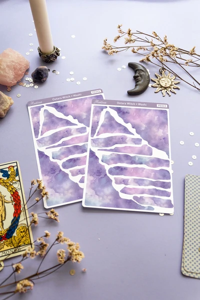 Pastel Galaxy Washi Sticker Sheet, Aesthetic Washi Tape Planner Stickers, Cotton Candy Watercolor Washi Tape Stickers, Bujo Stickers Deco