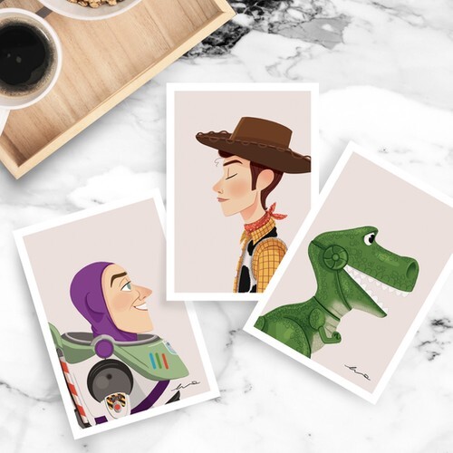Lot de 3 Cartes Postales Toy Story