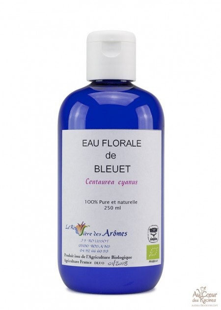 Hydrolat, eau florale bio de Bleuet, fabrication artisanale, 250ml
