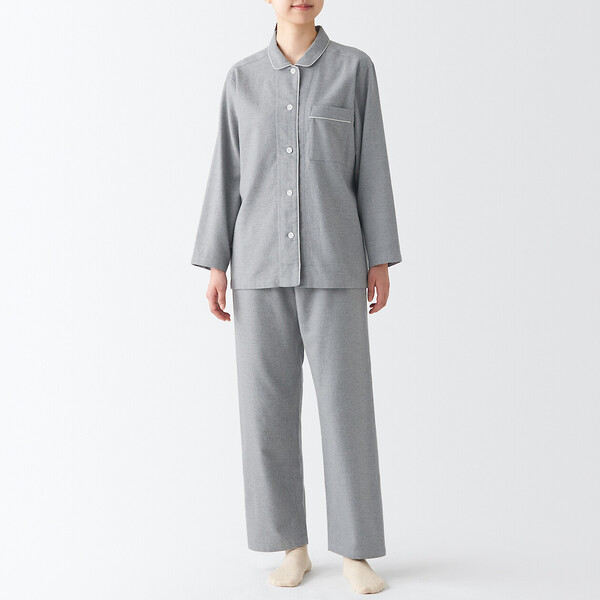 Pyjama en flanelle sans coutures latérales | MUJI Online
