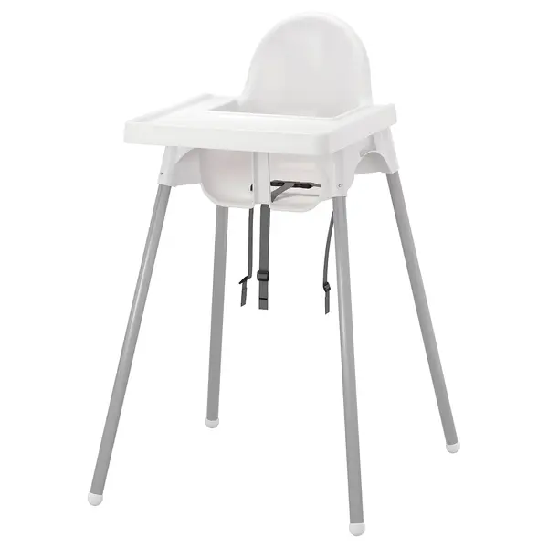 ANTILOP Structure chaise haute+tablette - blanc/couleur argent