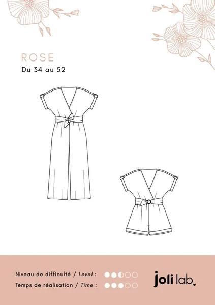 Combinaison Rose - Patron Couture PDF ou Pochette