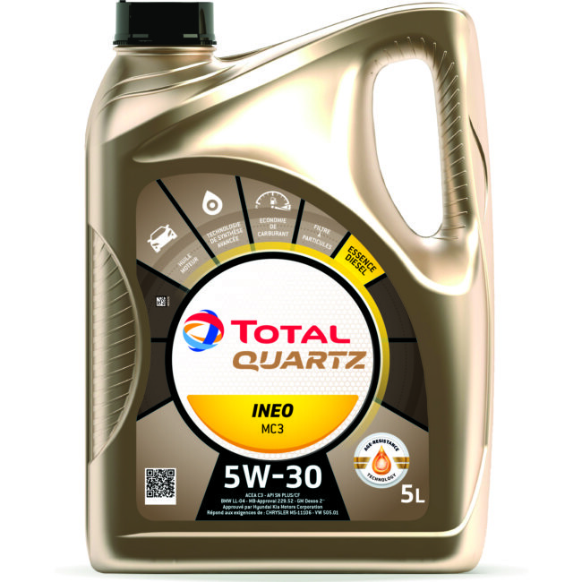 Huile moteur QUARTZ INEO MC3 5W30 TOTAL Essence et Diesel 5 L : Norauto.fr