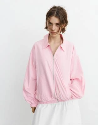 Pull&Bear - Veste ajustée fluide - Rose thé