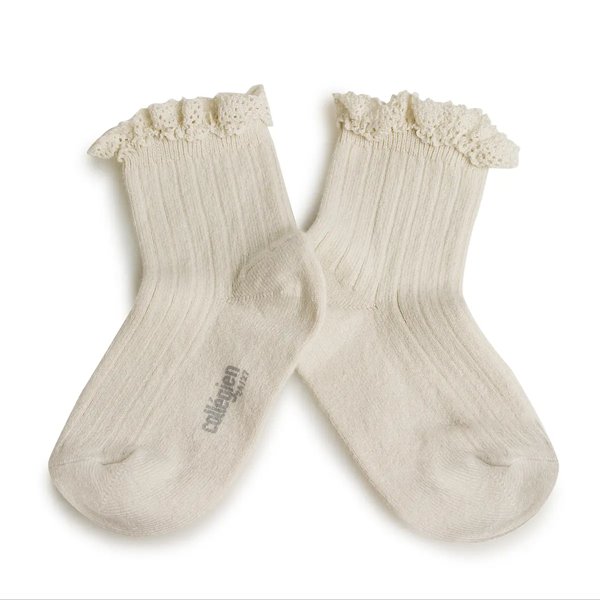 Lili - Chaussettes courtes à côtes avec dentelle - Doux Agneaux