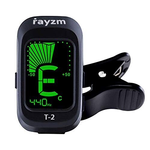 Rayzm Accordeur Électrique à Pince Portable avec Modes D'accord Chromatiques pour Guitare / Basse / Ukulélé / Violon, Ajustable sur 430-450HZ, Batterie Incluse, Précis et Réactif.