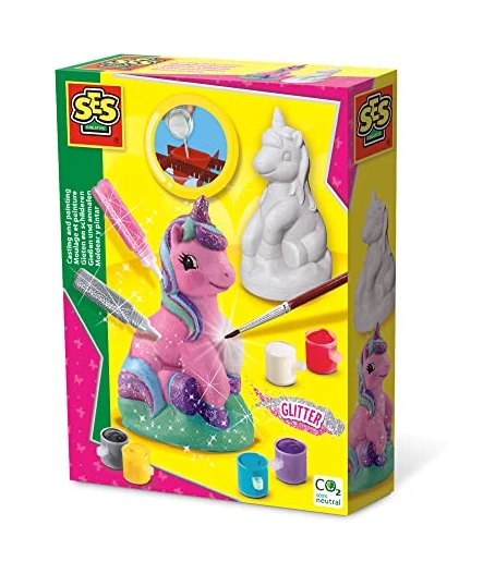 SES Creative- Moulage et Peinture-Licorne, 01299, Multicolore, Taille Unique