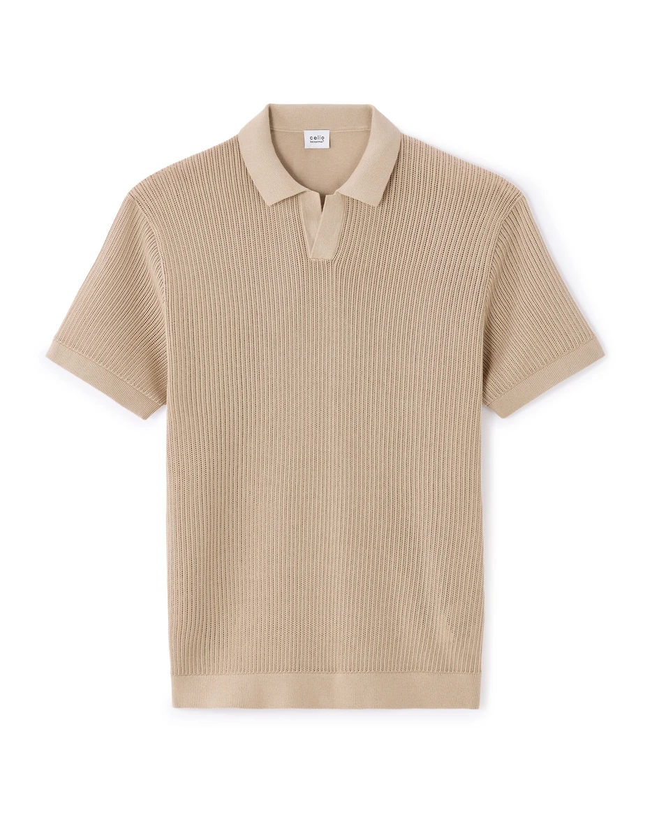 Polo regular en maille 100% coton - sand