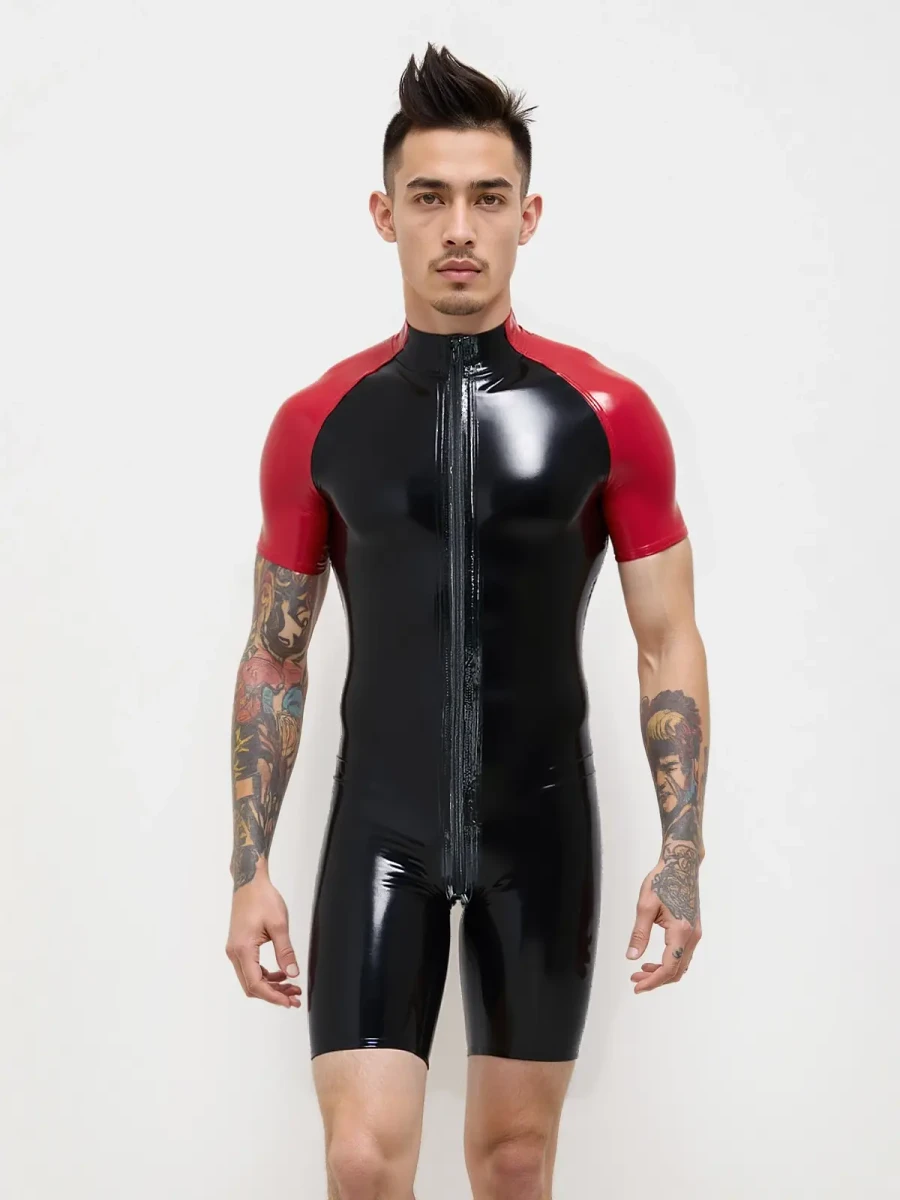 Combinaison de surf en latex à manches raglan pour homme