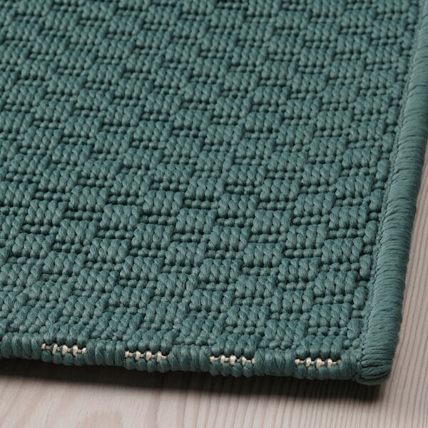 MORUM Tapis tissé plat, int/extérieur - gris/turquoise 2 ' 7 "x6 ' 7 " (80x200 cm)