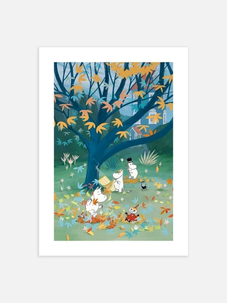 Moomin Family Autumn Garden Poster