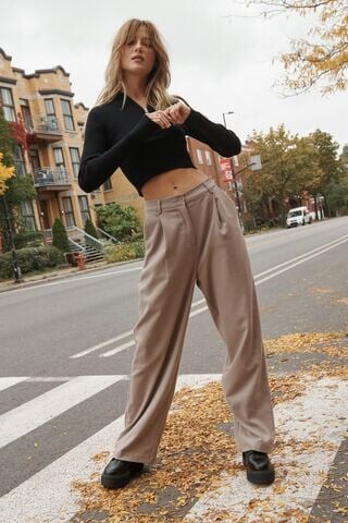 Pantalon droit plissé Porter