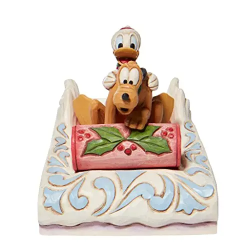 Enesco Disney Traditions Luge Donald &amp; Pluto 6008973 4.5 in H x 3.9 in W x 5.5 in L