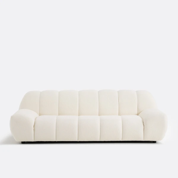 Canapé bouclette épaisse 4 places, Nuria