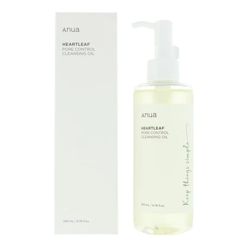 ANUA Heartleaf Huile nettoyante pour le contrôle des pores Nettoyant coréen pour le visage, Élimination quotidienne des points noirs 6,76 fl oz (200 ml)