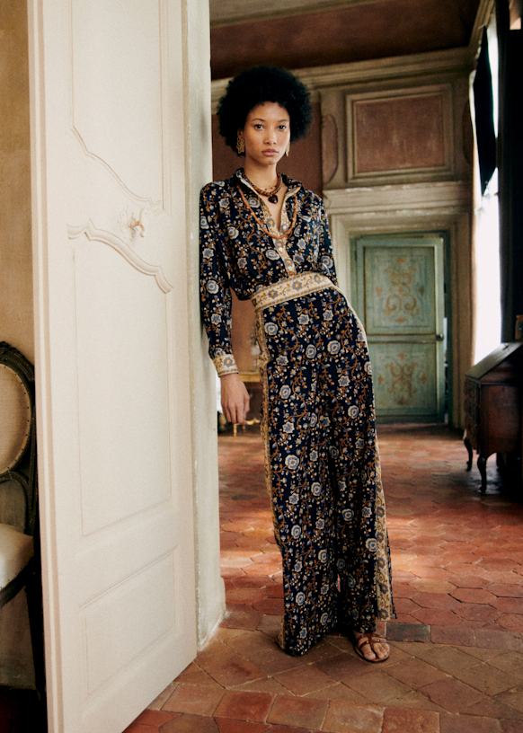 Freja Robe Pull Sezane Pantalon Azziano Imprimé Heather Coton