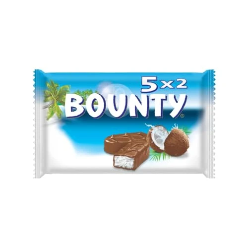 BOUNTY - Barre Chocolat au Lait &amp; Noix de Coco - 5 x 57g - 5 Sachets Individuels de 2 Barres Chocolatées - 285g