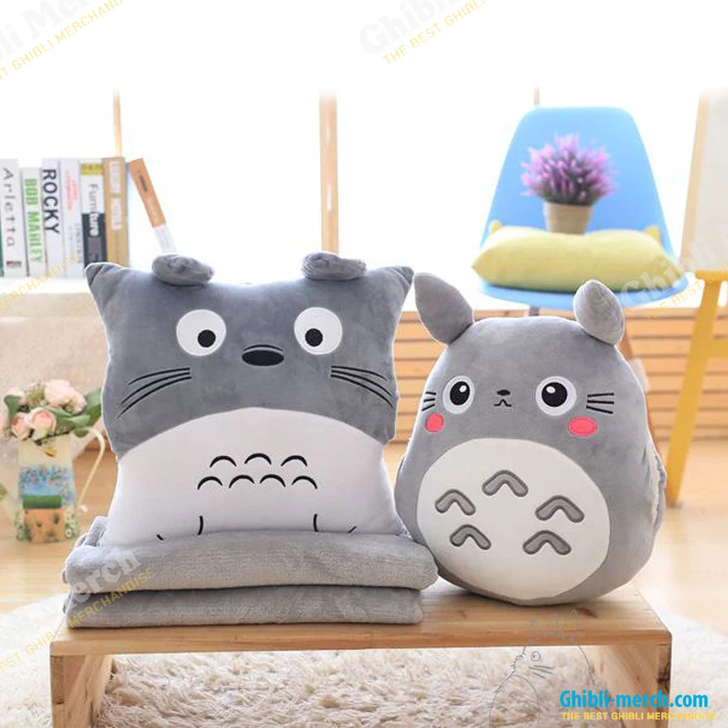 Totoro Plush Nap Pillow And Blanket Multifunction 3 In 1