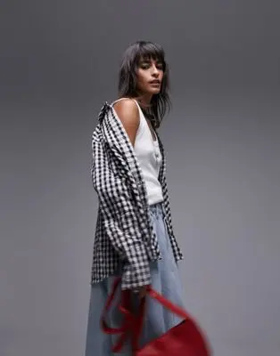 Topshop - Chemise à carreaux vichy - Monochrome