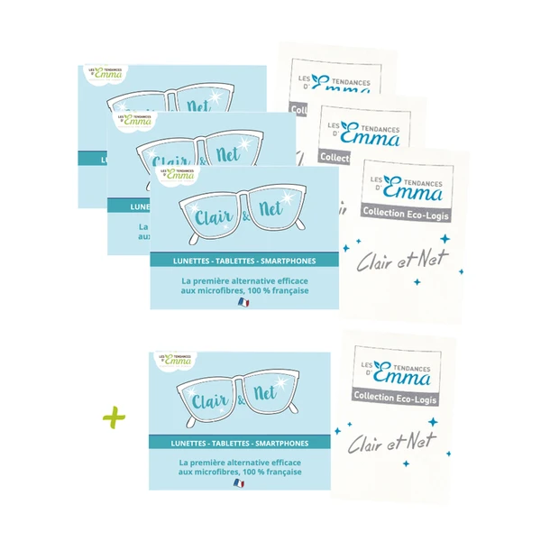 Lot de 4 - Lingettes pour Écran & Lunettes