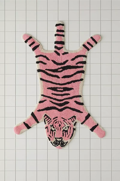 tapis tigre rose