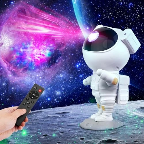 hangyiwei Astronaute Projecteur Galaxy, Projecteur ciel etoile d'astronaute avec Nébuleuse et Étoile, Minuterie, Télécommande et Angle Réglable, Projecteur Galaxie Meilleur Cadeau pour les enfants