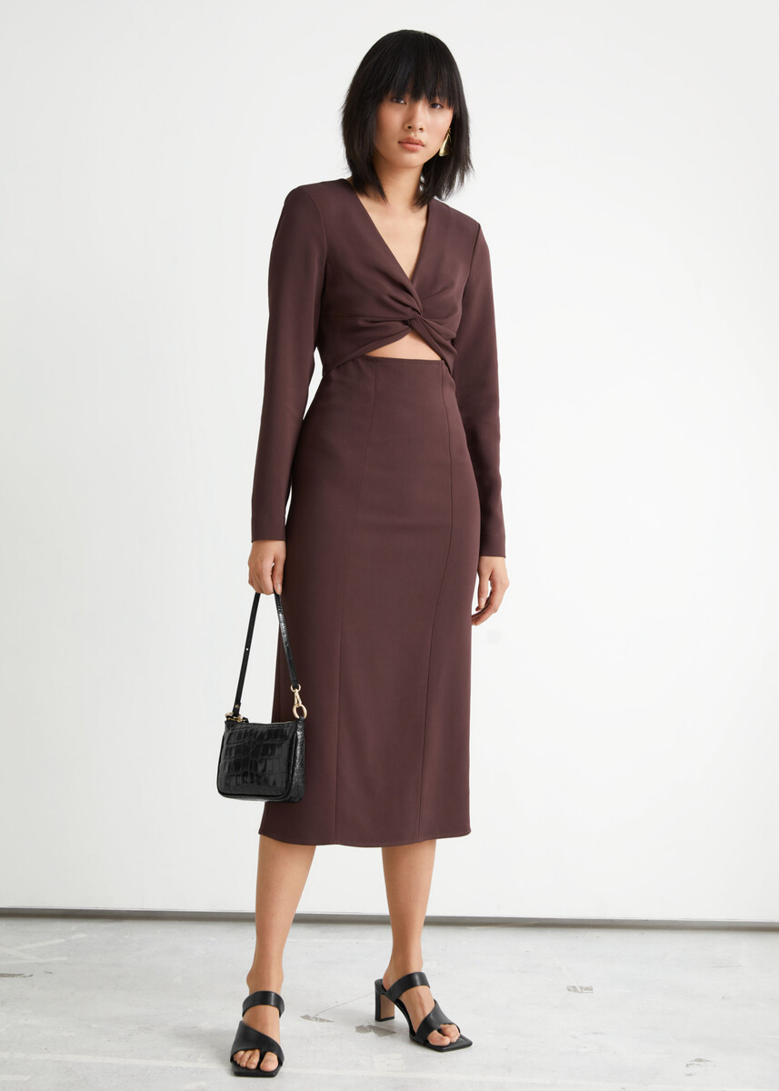 Side Slit Cut Out Midi Dress