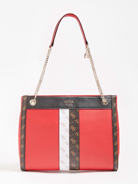 KATEY LOGO STRIP SHOULDER BAG