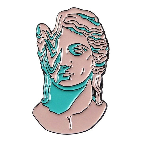 Statue de David Vaporwave Enamel Pin Badge