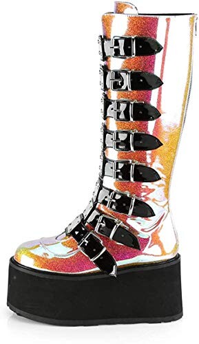 Demonia DAMNED-318 Pink Shifting Glitter Vegan Leather UK 6 (EU 39)