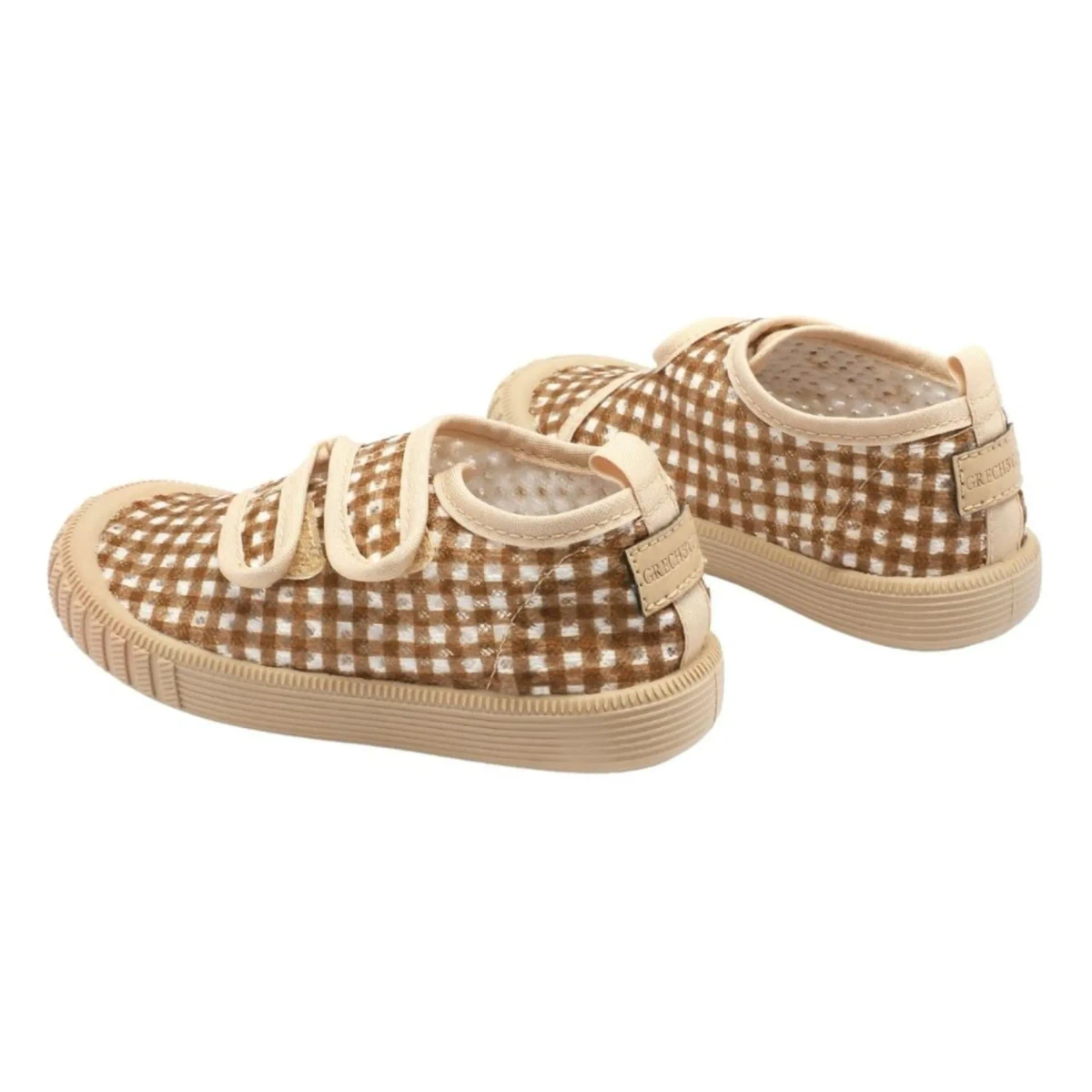 Baskets Scratchs Play Vichy Fibres Recyclées | Ocre