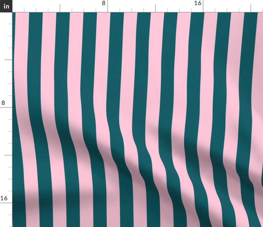 JP1 - Wide - Basic Stripes in Aquamarine Fabric | Spoonflower