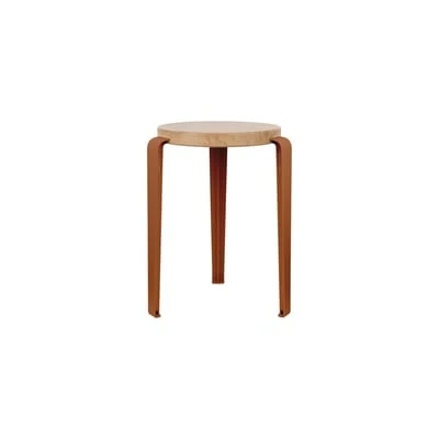 Tabouret empilable Lou by Heju métal marron / H 45 cm - Chêne éco-certifié - TIPTOE
