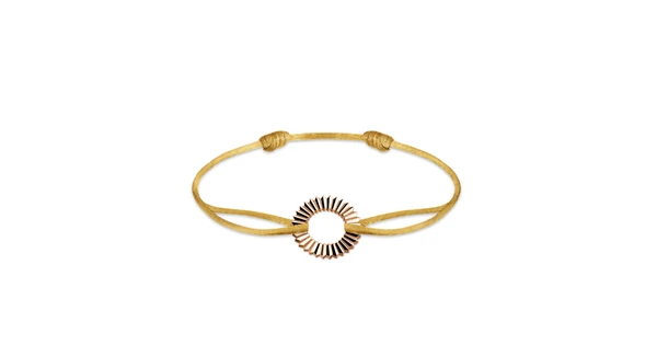 Bracelet cordon Champagne Or rose Entaille Rayons