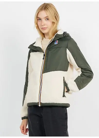 Blouson col montant à capuche | Multicolore