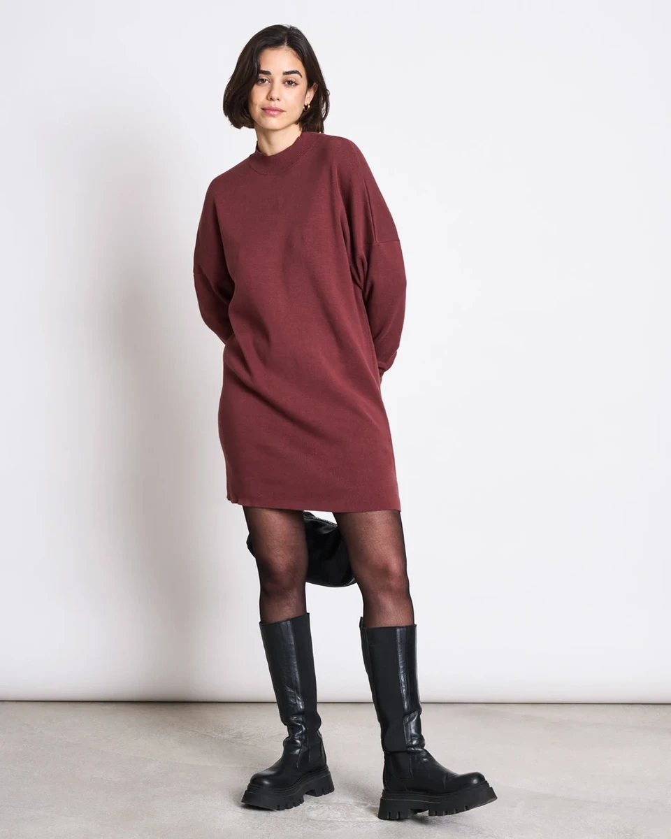 Robe pull en coton bio | bordeaux "nuna - intense rust" Jan'n June
