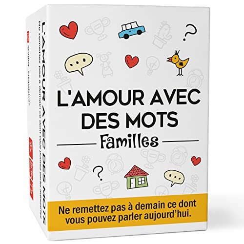 l'amour avec des Mots - Familles 👨‍👩‍👧‍👦 | Jeux de Société pour Enfant et Adulte Qui Renforcent Les Liens familiaux en créant des Conversations de Qualité. Jeux de Société