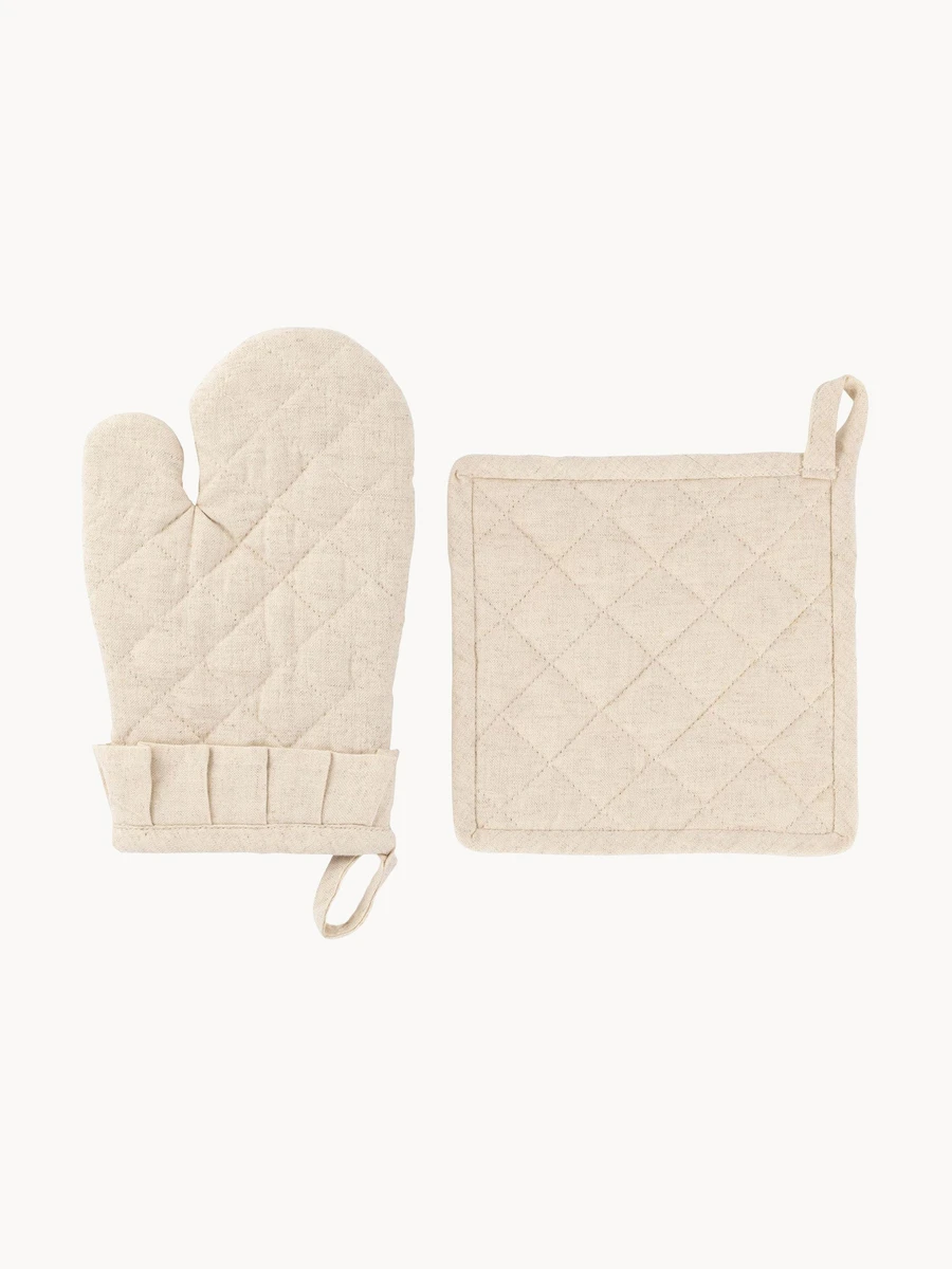 Gant de cuisine et manique Chambray, 2 pièces