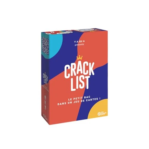 CRACK LIST - Jeu du Petit bac - Jeu de Cartes - Jeu d'ambiance - entre amis et en famille - 10 ans et plus - 2 à 8 joueurs - version française - Yaqua Studio, YAQ001CR, Bleu